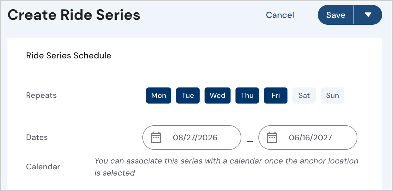 create ride series select dayes dates.png