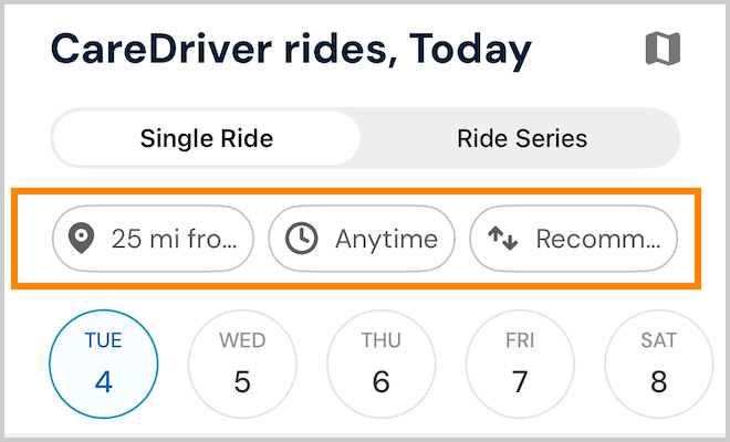 caredriver adjust search preferences ride sort.png